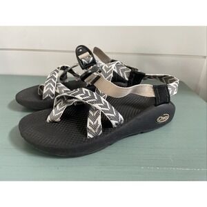 Chaco Z Cloud 2 EcoTread Rocket Chevron White‎ Black Strappy Hiking Sandals Sz 5